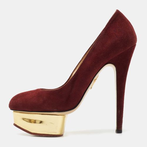 Charlotte Olympia Burgundy Suede Dolly Platform Pumps Size 36.5 - Charlotte Olympia - Modalova