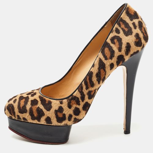 Charlotte Olympia Brown/Beige Leopard Print Calf Hair Dolly Platform Pumps Size 41 - Charlotte Olympia - Modalova