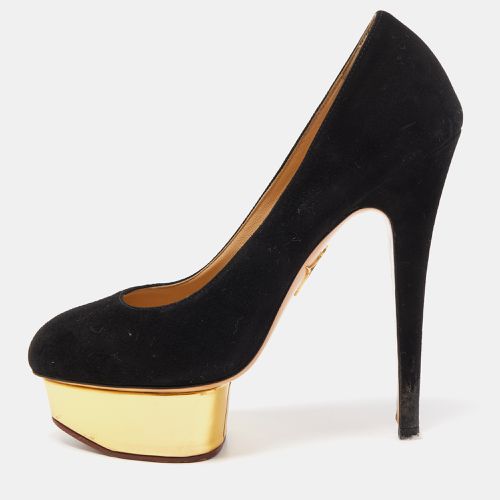 Charlotte Olympia Black Suede Dolly Platform Pumps Size 37.5 - Charlotte Olympia - Modalova