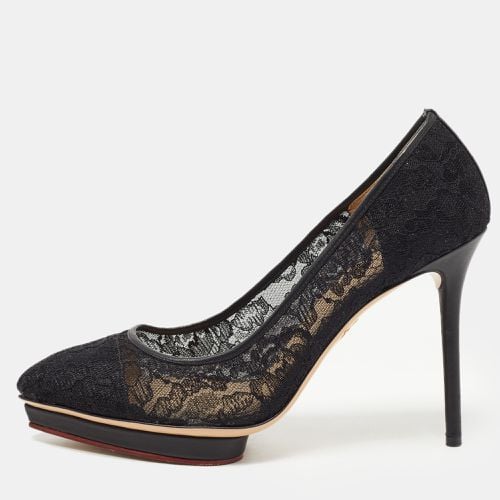 Charlotte Olympia Black Lace Debbie Platform Pumps Size 39 - Charlotte Olympia - Modalova