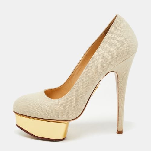 Charlotte Olympia Grey Canvas Dolly Platform Pumps Size 38 - Charlotte Olympia - Modalova