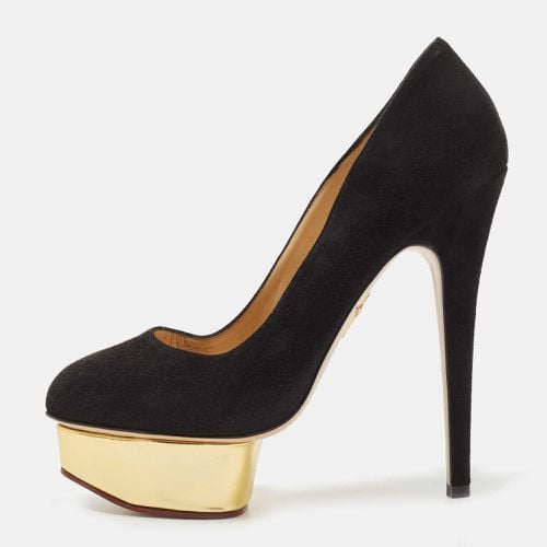 Charlotte Olympia Black Suede Dolly Platform Pumps Size 38 - Charlotte Olympia - Modalova