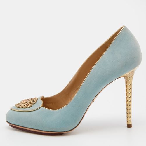 Charlotte Olympia Green/Gold Suede Birthday Zodiac Gemin Pump Size 40 - Charlotte Olympia - Modalova