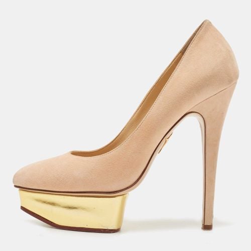 Charlotte Olympia Beige Suede Dolly Platform Pumps Size 37.5 - Charlotte Olympia - Modalova