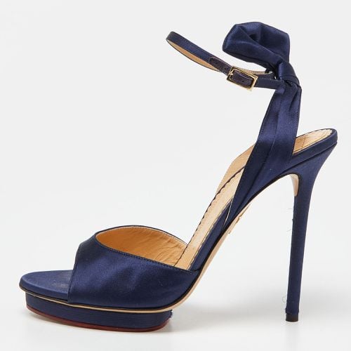 Charlotte Olympia Blue Satin Wallace Ankle Strap Sandals Size 41 - Charlotte Olympia - Modalova