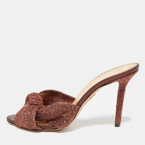 Charlotte Olympia Brown Lurex Fabric Knot Slide Sandals Size 37.5 - Charlotte Olympia - Modalova