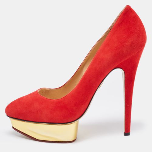 Charlotte Olympia Red Suede Dolly Platform Pumps Size 38.5 - Charlotte Olympia - Modalova