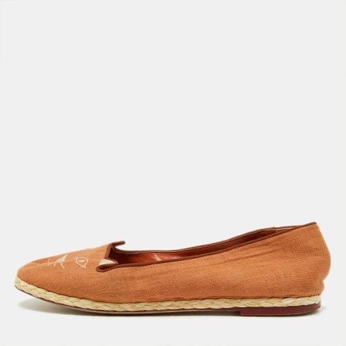 Charlotte Olympia Brown Canvas Espadrilles Flats Size 37 - Charlotte Olympia - Modalova