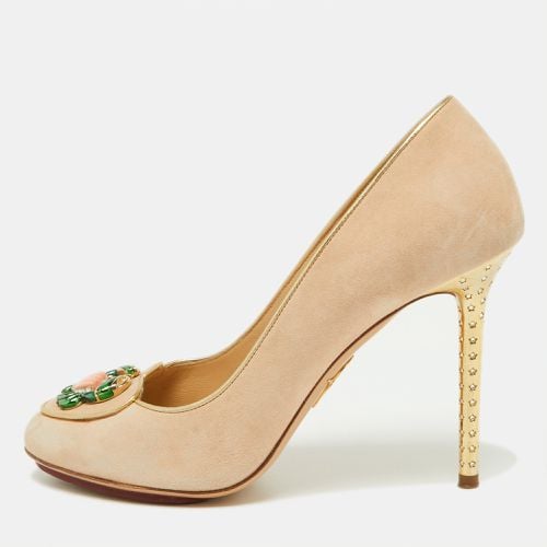 Charlotte Olympia Beige Suede Birthday Zodiac Cancer Pump Size 38.5 - Charlotte Olympia - Modalova