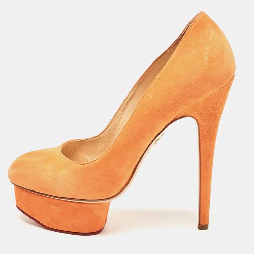 Charlotte Olympia Orange Suede Dolly Pumps Size 37 - Charlotte Olympia - Modalova