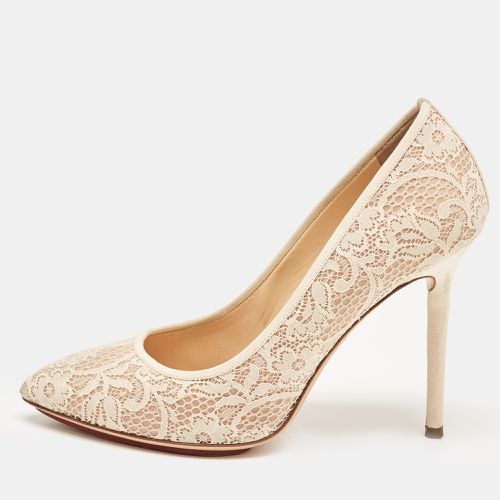 Charlotte Olympia Cream Lace and Satin Monroe Pointed Toe Pumps Size 39 - Charlotte Olympia - Modalova