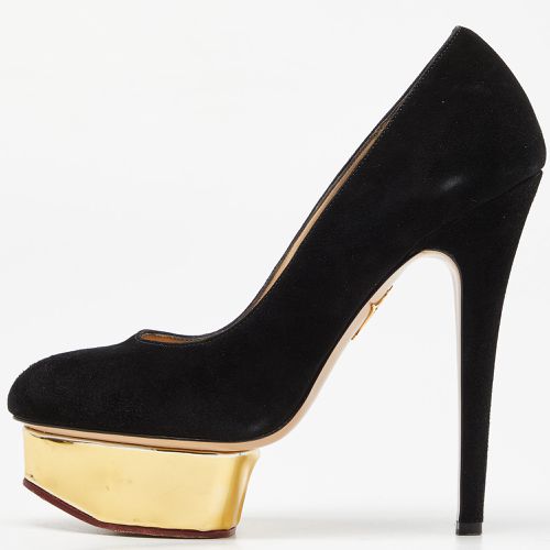 Charlotte Olympia Black Suede Dolly Platform Pumps Size 37.5 - Charlotte Olympia - Modalova