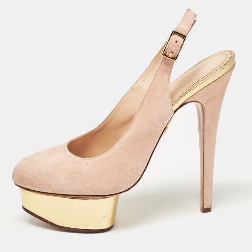 Charlotte Olympia Beige Suede Platform Slingback Pumps Size 37.5 - Charlotte Olympia - Modalova