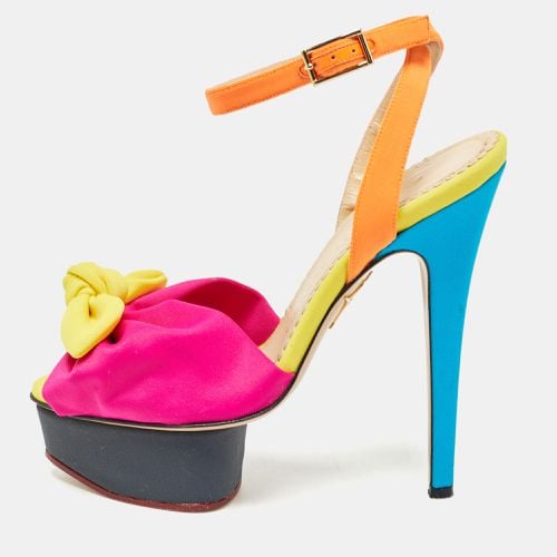 Charlotte Olympia Multicolor Fabric Serena Bow Platform Ankle Strap Sandals Size 35 - Charlotte Olympia - Modalova