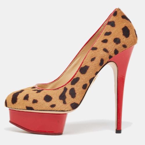 Charlotte Olympia Brown/Beige Leopard Print Calf Hair Dolly Pumps Size 38 - Charlotte Olympia - Modalova