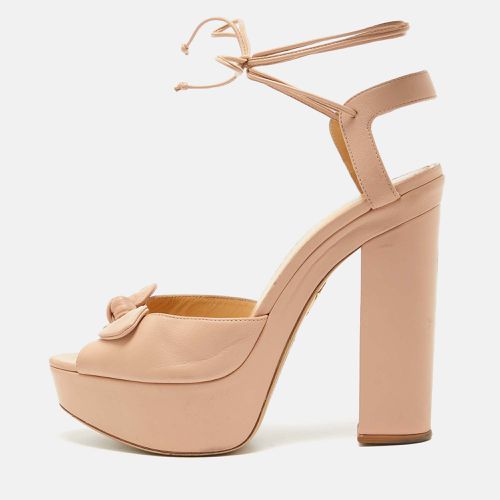 Charlotte Olympia Light Pink Leather Bow Ankle Tie Platform Sandals Size 41 - Charlotte Olympia - Modalova