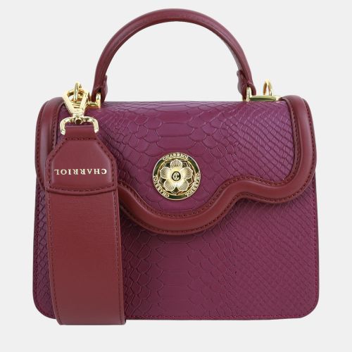 Laetitia Mulberry Python Embossed Leather Top Handle Bag - Charriol - Modalova