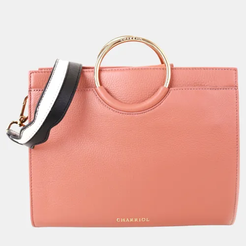 Forever Light Off White Leather Top Handle Bag - Charriol - Modalova
