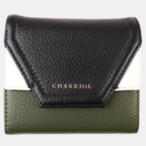 Charriol Green/Cream Leather Forever Wallet - Charriol - Modalova