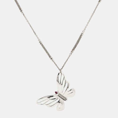 Charriol Butterfly Enamel Silver Tone Necklace - Charriol - Modalova