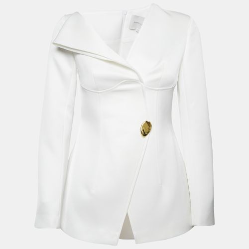 Chats By C.Dam White Crepe Asymmetric Shoulder Esther Blazer S - Chats By C.Dam - Modalova