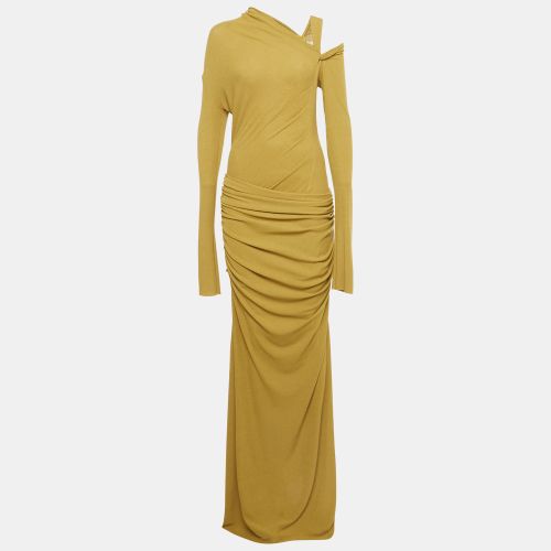 Chats By C.Dam Moss Green Ruched Jersey-Knit Midi Dress M - Chats By C.Dam - Modalova