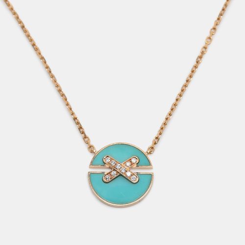 Chaumet Jeux de Liens Turquoise Diamond 18K Rose Gold Harmony Pendant Necklace - Chaumet - Modalova