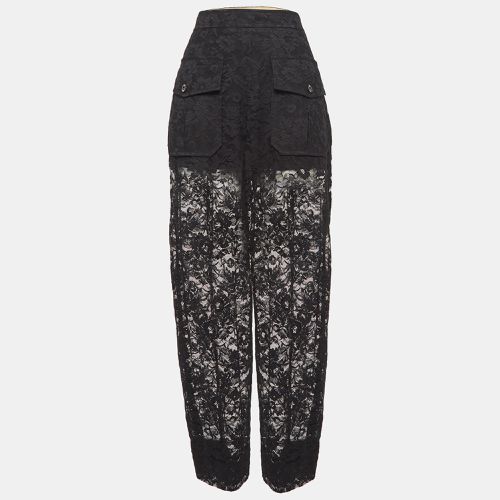 Floral Pattern Lace Sheer Trousers L - Chloe - Modalova