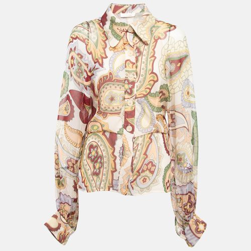 Chloe Beige Paisley Print Chiffon Silk Shirt L - Chloe - Modalova