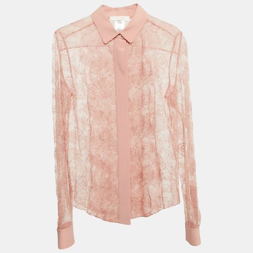 Chloe Powder Pink Lace Full Sleeve Shirt S - Chloe - Modalova