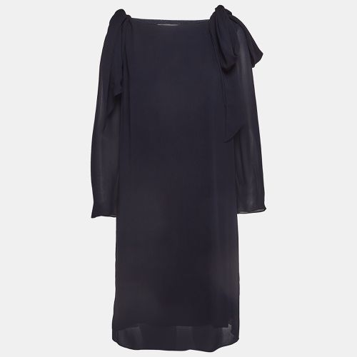 Chloe Navy Blue Crepe Tie-Up Detail Anthraci Robe Dress S - Chloe - Modalova