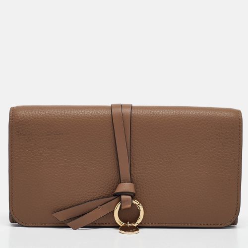 Chloe Brown Grained Leather Alphabet Flap Continental Wallet - Chloe - Modalova