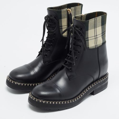 X Barbour Noua Size 40 Check-Panel Ankle Boots - Chloe - Modalova