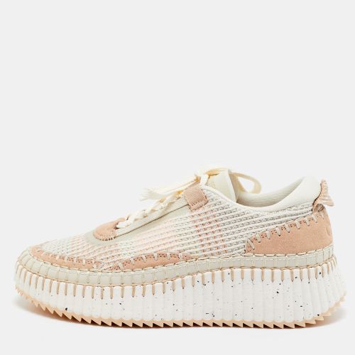 Chloé Nama Size 38 Knit Fabric and Suede Lace Up Sneakers - Chloe - Modalova