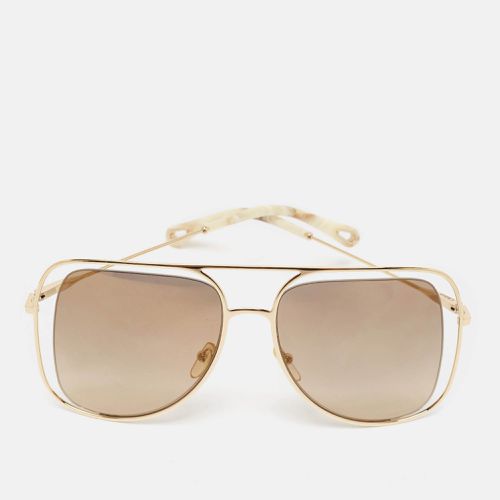 Chloe Gold Tone Gradient CE130S Poppy Oversized Sunglasses - Chloe - Modalova