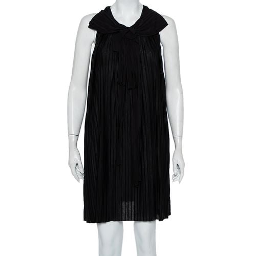 Chloe Black Pleated Silk Bow Detail Flared Noir Dress XS - Chloe - Modalova