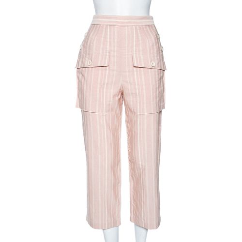 Chloe Light Pink Striped Pocketed Straight Leg Pants S - Chloe - Modalova