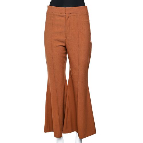 Chloe Brown Delight Wool Flared Leg Trousers M - Chloe - Modalova