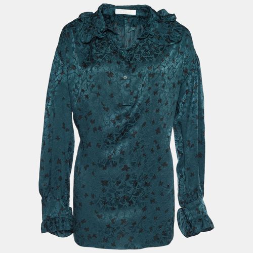 Chloe Green Silk Butterfly Jacquard Oversized Blouse M - Chloe - Modalova