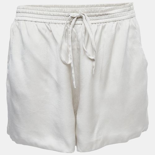 Chloe Off-White Satin Silk Elasticized Waist Shorts M - Chloe - Modalova