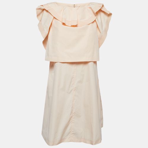 Chloe Pink Cotton Ruffle Overlay Detail Mini Dress M - Chloe - Modalova