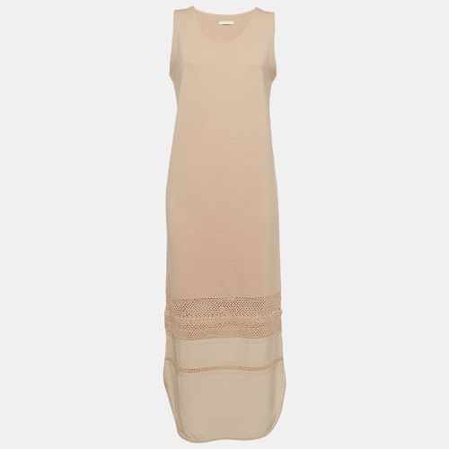 Chloe Beige Crochet Trim Wool Knit Sleeveless Maxi Dress M - Chloe - Modalova