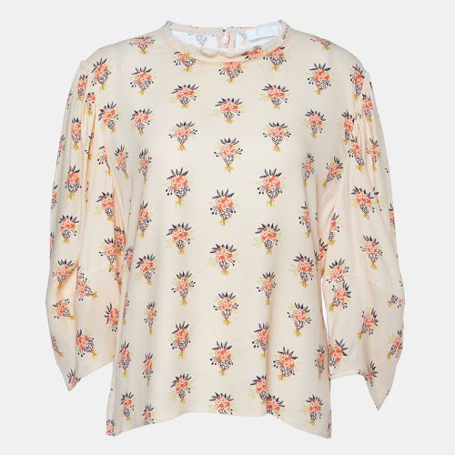 Wild Printed Crepe Puff Sleeves Top L - Chloe - Modalova