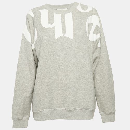 Chloe Grey Printed Cotton Knit Crew Neck Sweatshirt S - Chloe - Modalova