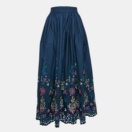 Broderie Anglaise Cotton Maxi Skirt M - Chloe - Modalova