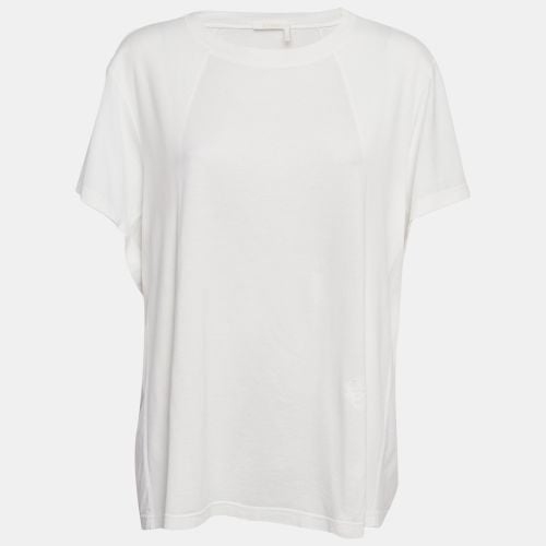 Chloe White Jersey Cotton Crew Neck T-Shirt M - Chloe - Modalova