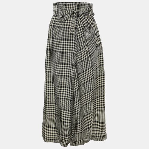 Chloe Monochrome Checkered Viscose Tie Midi Skirt S - Chloe - Modalova