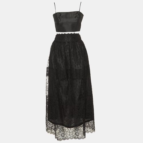 Chloe Black Silk & Lace Crop Top & Maxi Skirt Set L - Chloe - Modalova