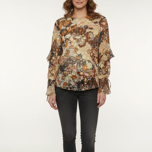 Chloé Metallic Deco Cloud Print Silk Chiffon Blouse S - Chloe - Modalova