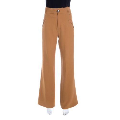 Speculos High Rise Wide Leg Wool Trousers S - Chloe - Modalova